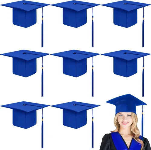 Vista 11 de Geyoga 8 gorras de graduación a granel ajustables para adultos con borla para graduados, accesorios de disfraces, accesorios de fotos