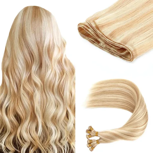 Vista 22 de ABH AMAZINGBEAUTY HAIR Extensiones de cabello humano Remy real para coser, atadas a mano, color negro azabache de 18 pulgadas, para mujer, 1.76 onzas