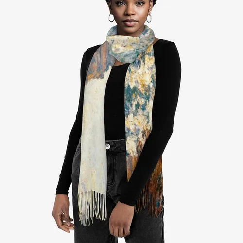 Vista 8 de Cap Negre Watercolor Scarfs for Man Women Winter Scarf Long Shawl Wraps Fashion Classic Tassel Scarfs Soft Blanket Scarves