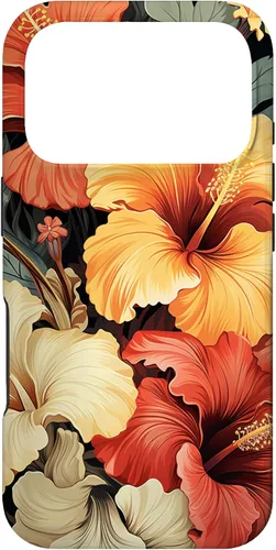 Vista 30 de Hawaiian Tropical Design Yellow Red Hibiscus Plumeria Case for iPhone 17