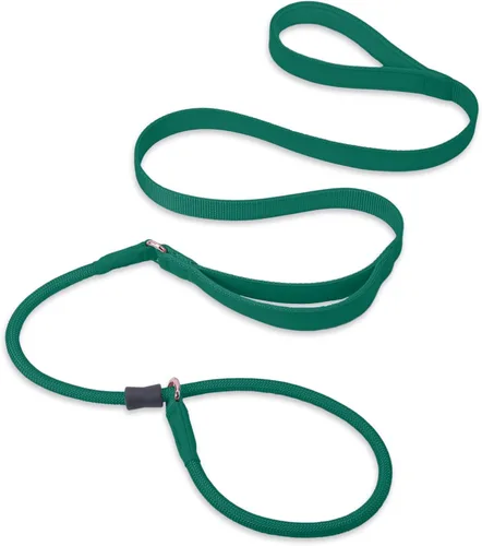 Vista 13 de Correa antideslizante para perro, correa de entrenamiento para perros con doble asa, correa antideslizante de cuero suave y collar, correa de nailon