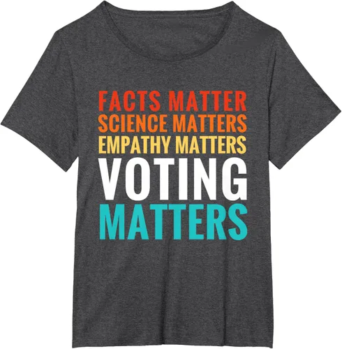 Vista 24 de Facts Matter Science Matters Voting Matters - Camiseta demócrata liberal, Negro, S
