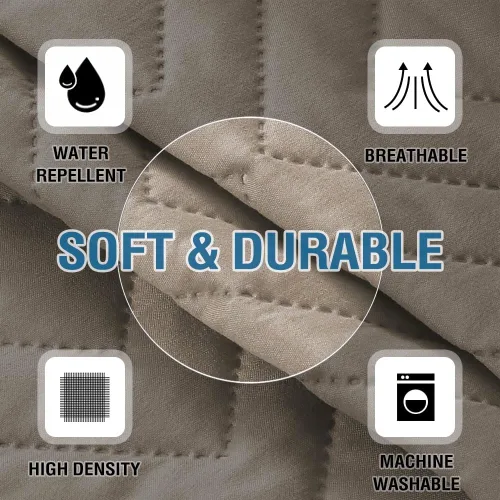Vista 6 de Fundas para reposabrazos para sillas, juego de 2 fundas antideslizantes para brazos de sofá, para perros, gatos, resistente al agua, lavable