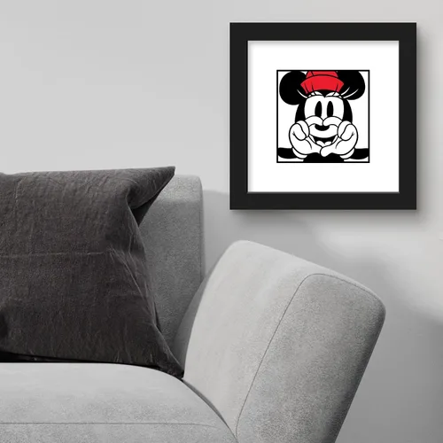 Vista 4 de Trends International Gallery Pops Disney Mickey Mouse - Minnie Expressions - Póster de pared de corazón, 12 x 12 pulgadas, versión enmarcada en negro