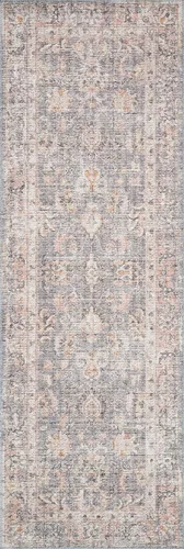 Vista 5 de Loloi Skye Collection SKY-01 - Alfombra de pasillo color gris/albaricoque, 2'-6" x 10'-0