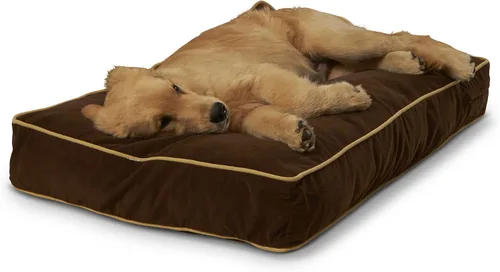 Vista 12 de South Pine Porch Buddy - Cama rectangular reversible de microfibra para perro con funda extraíble, lavable a máquina, cacao, extra pequeña