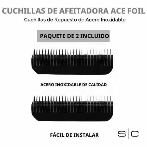 Vista 3 de StyleCraft Cuchillas de repuesto Ace Shaver de acero inoxidable compatibles con la afeitadora inalámbrica Ace Foil