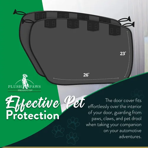 Vista 4 de Plush Paws Products Protector de puerta de automóvil de alta calidad, lavable e impermeable, cubierta interior para automóvil, camión y SUV