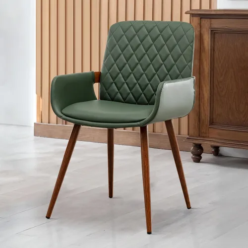 Vista 21 de LUNLING Sillas de Comedor Modernas de Mediados de Siglo de Cuero Sintético, Sillas con Asiento Tapizado y Patas de Metal, Silla de Cocina de Cuero