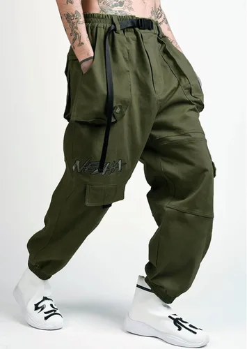 Vista 2 de Niepce Inc Pantalones cargo japoneses para hombre con correas