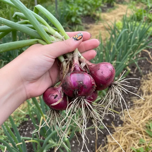 Vista 5 de Semillas de cebolla roja - 500 semillas para plantar - Variedad de verduras de jardín de bulbo redondo