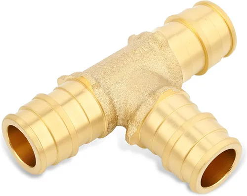Vista 2 de PEX-A - Paquete combinado de accesorios de expansión – 1/2 pulgada en T y codo, paquete de 10 (5 T + 5 codos), latón sin plomo, compatible