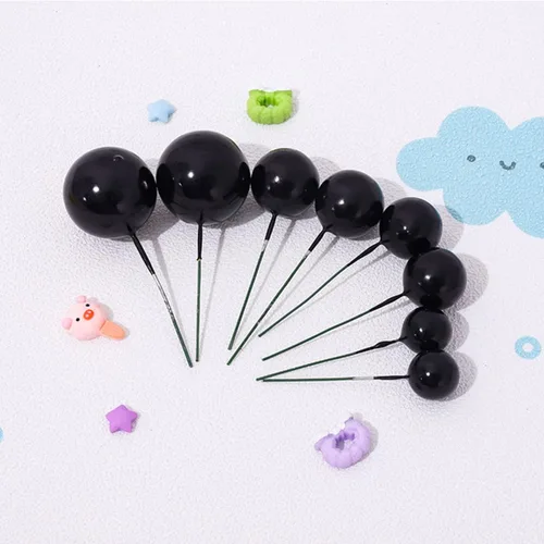 Vista 7 de 25 piezas de bolas para decoración de tartas en forma de bola, bolas de perlas, palillos para tartas, decoración de pastel de espuma para fiesta