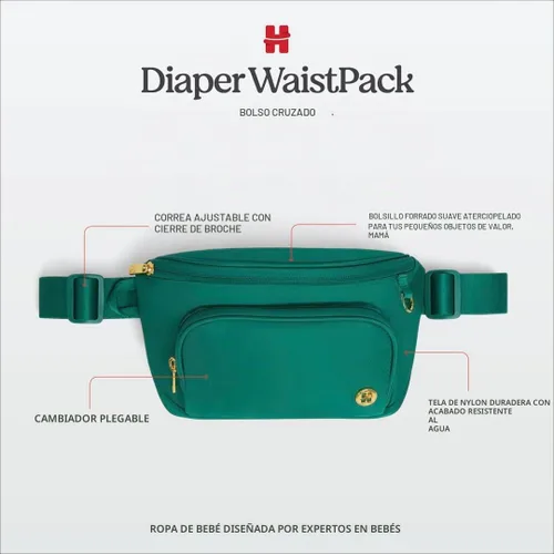 Vista 5 de HUGGIES Unisex-Adult Diaper Waistpack Crossbody Bag Alpine