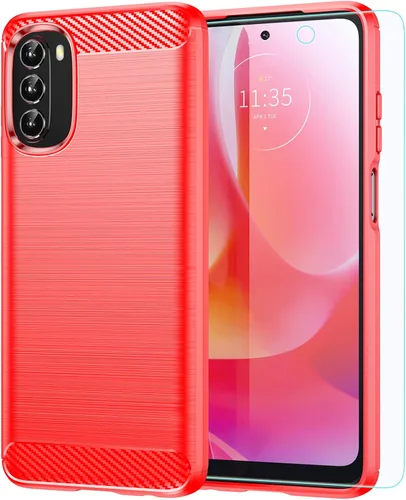 Vista 10 de Funda para Moto G 5G (2022) con protector de pantalla HD, parachoques de TPU antideslizante de absorción de golpes, funda protectora de goma suave