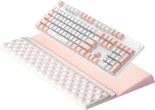 Vista 22 de Ospelelf Almohadilla para reposamuñecas para teclado, cómodo soporte ergonómico para teclado, accesorios de escritorio de oficina, artículos Anémona
