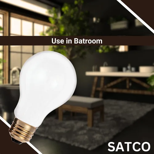 Vista 5 de Satco S3950 25W A19 - Bombillas incandescentes esmeriladas, 4 bombillas