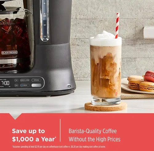 Vista 2 de BLACK+DECKER Split Brew - Cafetera digital de 12 tazas, CM0122, café helado o caliente, programable, toque rápido, mantiene el calor de 4 horas