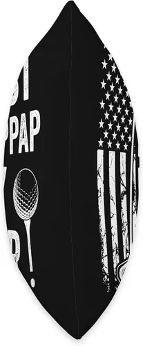 Vista 2 de Best Dad By Par Golfing Apparel by AlphaONE Best Pappap by Par USA Flag Father's Day Golfing Dad Throw Pillow, 16x16, Multicolor