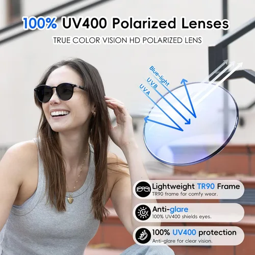 Vista 6 de GetD Lentes de acetato inteligentes AI 2026, gafas de sol Bluetooth con ChatGPT y traductor en tiempo real de 145 idiomas, lente polarizada