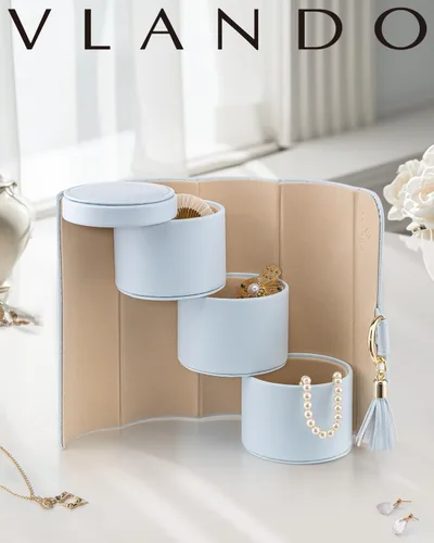 Vista 55 de Vlando Viaggio - Joyero pequeño, caja de almacenamiento para accesorios de viaje