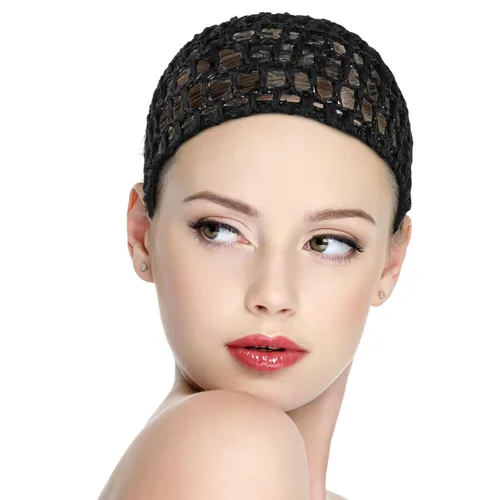 Vista 9 de DIVINA VITAE Red de pelo de ganchillo de malla para mujer, gorro de malla de punto y cubierta de red para el cabello, accesorio de cubierta de pelo