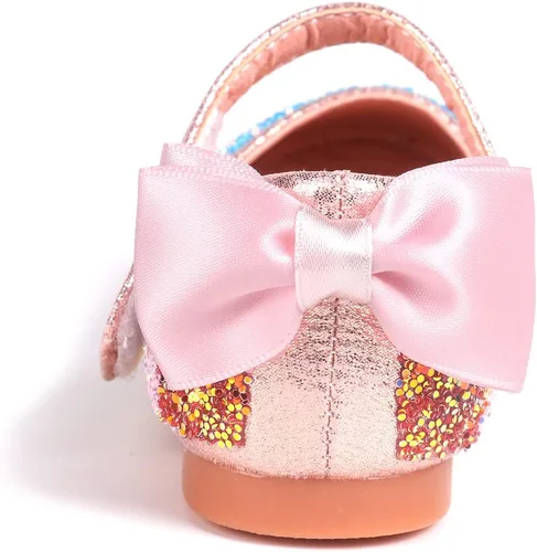 Vista 3 de Mowoii Girls Glitter Mary Jane Low Heel Wedding Party Princess Dress Pumps Shoes Shoes for Toddler Kids