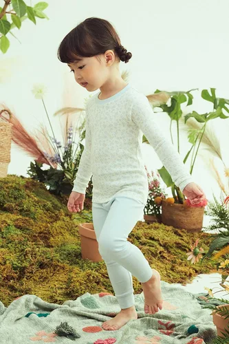 Vista 2 de moimoln Pijama de algodón suave para bebés y niñas, con carácter modal de manga larga, ajuste ceñido, 19.7 ft-5T