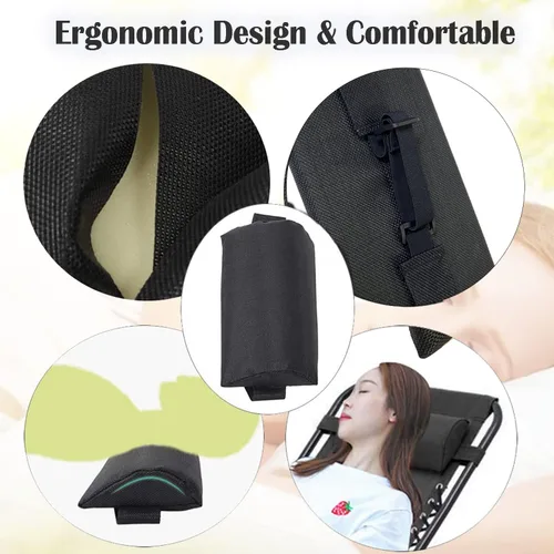 Vista 5 de Ostlttyn Almohada para la cabeza para silla de gravedad cero, silla reclinable, cojín grande de gravedad cero con banda elástica ajustable, almohada