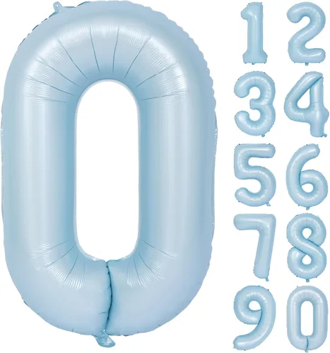 Vista 181 de Globos de 40 pulgadas con números de caramelo, papel de aluminio de helio, globos de látex de Mylar para fiesta de cumpleaños, decoración digital 0