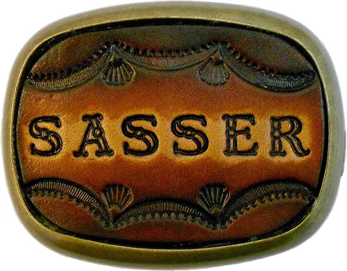 Vista 2 de Leather Custom Made Name Belt Buckle - USA - Up to 6 Letters