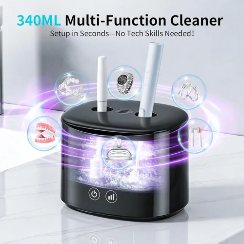 Vista 6 de Máquina limpiadora de retenedores ultrasónicos, cápsula de limpieza dental de 50 kHz para guardias nocturnos, frenos, alineadores, cepillos