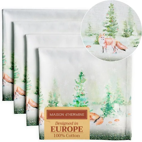 Vista 45 de Maison d' Hermine Juego de 4 servilletas de tela 100% algodón, suaves y duraderas, servilletas cuadradas reutilizables para uso diario, lavables