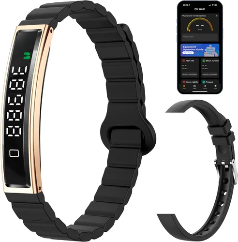 Vista 10 de Pulsera inteligente de fitness, monitor de ritmo cardíaco, monitor de actividad del sueño, contador de pasos, calorías, podómetro, impermeable