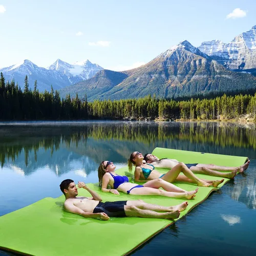 Vista 6 de GYMAX Floating Water Mat Verde