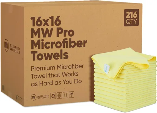 Vista 13 de Microfiber Wholesale Toallas de microfibra Pro Multi Surface de 16" x 16" a granel Caja: 216 Cantidad (negro)