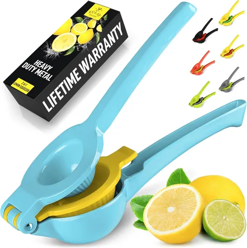 Vista 19 de Zulay Kitchen Exprimidor de limón 2 en 1 de metal, exprimidor de mano de extracción máxima resistente, exprimidor de limón que recibe hasta