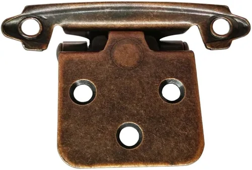 Vista 4 de Bisagra tradicional para gabinete, superposición variable, paquete de 10 unidades, bronce rojo aceitado