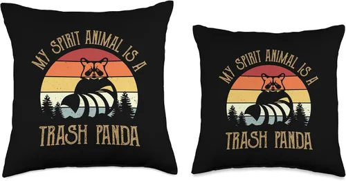 Vista 3 de My Spirit Animal Is A Trash Panda Funny Animal Raccoon Lover Throw Pillow