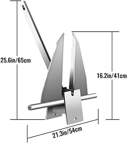 Vista 7 de Kit de anclaje para barco de 13 libras, anclaje de acero galvanizado por inmersión en caliente, ancla marina con ancla, cuerda, grilletes, cadena