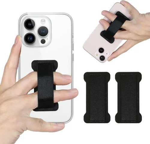 Vista 25 de Soporte de agarre para teléfono de mano, soporte universal para teléfono con correa para dedo, agarre para selfie compatible con la mayoría de 3