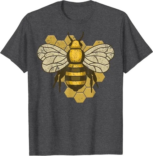 Vista 56 de Retro Beekeeper Beekeeper Honey Bumblebee Vintage Saves Bees T-Shirt Asphalt Grey