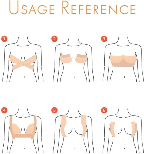 Vista 8 de Sticky Boob Tape Strapless Bra - Lift Invisible Adhesive Bra for Large Breasts
