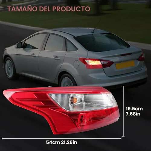 Vista 5 de Luz trasera compatible con Ford Focus Sedan 2012 2013 2014 con bombilla de repuesto FO2818151 (lado izquierdo del conductor)