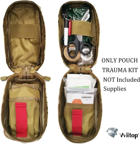 Vista 6 de Soporte para torniquete, bolsa táctica portátil de primeros auxilios para trauma pequeño con sistema Molle IFAK bolsa médica, kit de emergencia EMT