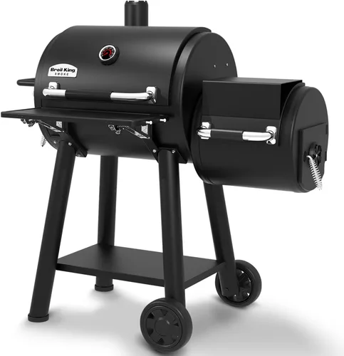Vista 5 de Broil King 955050 Regal Charcoal Offset 400 Ahumador y Parrilla, Negro