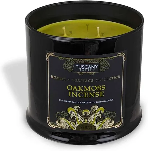 Vista 3 de Tuscany Candle Oakmoss - Vela perfumada en tarro de incienso, 15 onzas, colección Homme + Heritage