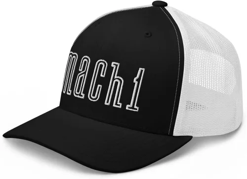 Vista 4 de Vintage Stang Mach 1 Retro Muscle Car Trucker Cap Snapback Sombrero, Transparente