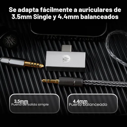 Vista 6 de Linsoul Kiwi Ears Allegro Mini portátil IEM DAC, amplificador de monitor intrauditivo, salida USB C a 3.5/0.173 in, con chip personalizado, alta