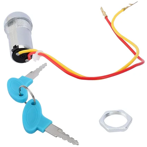 Vista 6 de Interruptor de llave de encendido universal de 2 cables para motocicleta, ATV, bicicleta eléctrica, Quad Scooter eléctrico, Go Kart, ciclomotor